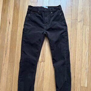 Brown Vintage Slim High Rise Cords, 25